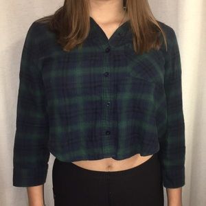 Cropped flannel top